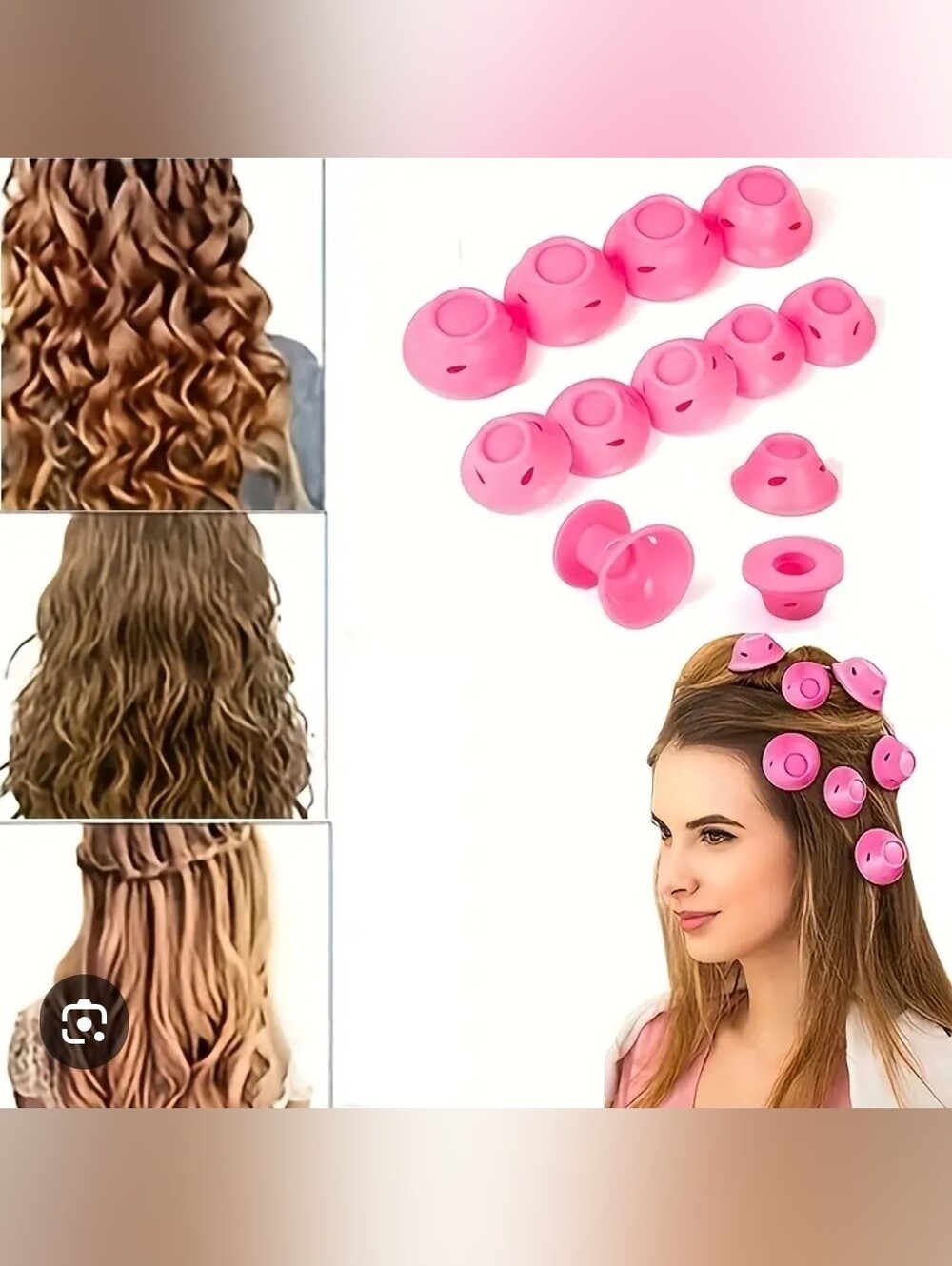 🍁 3/$25 Pink Silicone Hair Rollers